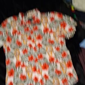 No Boundaries Floral Button Down Shirt - Red, Green, Yellow